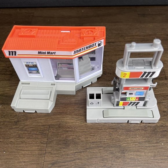 Matchbox Other - Matchbox Action Drivers Fuel Station Playset Parts Mini Mart Gas Station Pump